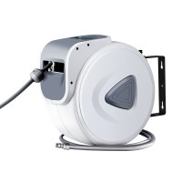 GIANTZ 20m Retractable Air Hose Reel, UV-Resistant PVC, 180° Swivel Wall Mount, Auto Rewind, Stainless Steel Fittings