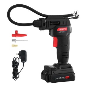 Giantz 20V Electric Portable Air Compressor, 120PSI Rechargeable Inflator with LED Light, Digital Display, Black