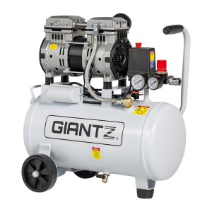 Giantz 24L Steel Air Compressor, 0.75HP Oil-Free, Quiet 58dB, Portable Tyre Inflator with 115PSI & 40