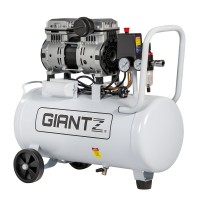 Giantz 30L Oil-Free Air Compressor, 0.75HP, 115PSI, Quiet 58dB, Portable Tyre Inflator for DIY & Tools