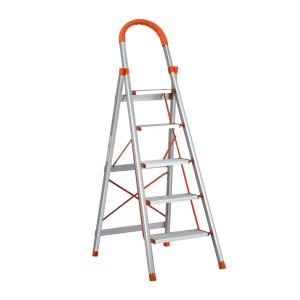 Giantz 5 Step Multi-Purpose Folding Ladder - Lightweight Aluminium, Non-Slip, Easy Grip, 150kg Capacity, Space-Saving