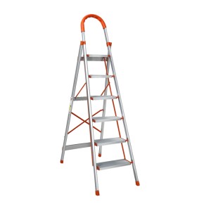 Giantz 6 Step Folding Aluminium Ladder - Lightweight, Non-Slip, Space-Saving Design for Indoor & Outdoor Use