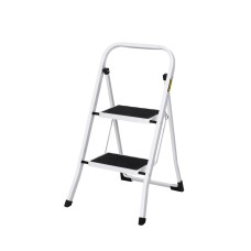 Giantz 2 Step Ladder - Lightweight Steel, Foldable, Non-Slip, Foam Handle, 150kg Capacity, Black/White, 1-Year Warranty Giantz 2 Step Ladder - Lightweight Steel, Foldable, Non-Slip, Foam Handle, 150kg Capacity, Black/White, 1-Year Warranty
