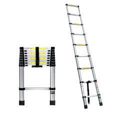 Giantz 2.6M Telescopic Ladder - Premium Aluminium, Extendable, Rust-Resistant, Non-Slip, Space-Saving, Easy Carry Giantz 2.6M Telescopic Ladder - Premium Aluminium, Extendable, Rust-Resistant, Non-Slip, Space-Saving, Easy Carry