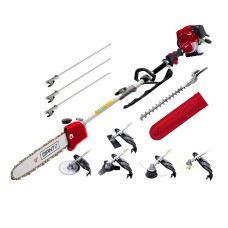 Giantz 40CC 4-Stroke 7-in-1 Pole Chainsaw Combo with Hedge Trimmer, Brush Cutter, Whipper Snipper & Extension Poles