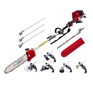 Giantz 40CC 4-Stroke 7-in-1 Pole Chainsaw Combo with Hedge Trimmer, Brush Cutter, Whipper Snipper & Extension Poles