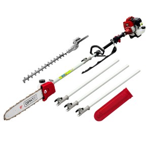 Giantz 62CC 2-in-1 Pole Chainsaw Hedge Trimmer, 4.3m Reach, 12in Bar, Anti-Vibration, Petrol Engine,