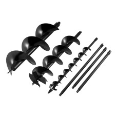Giantz Carbon Steel Auger Drill Bit Set - 100mm, 200mm, 300mm for Post Hole Digger - Durable, Easy Attach, Versatile Use