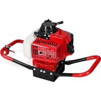 Giantz 80CC Petrol Post Hole Digger Engine, 3kW 2-Stroke, Heavy-Duty Steel, Easy Start, Vertical Gearbox, Red