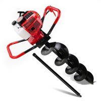 Giantz 80CC Post Hole Digger - Heavy-Duty 200mm Auger, 1.8m Depth, 2-Stroke Petrol Engine with Extension, Anti