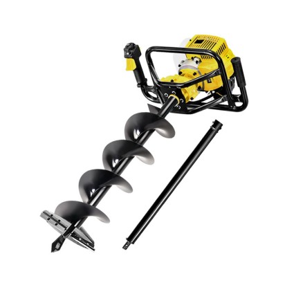 Giantz 92CC Petrol Post Hole Digger with 200mm Auger and 80cm Extension – Heavy-Duty 2-Stroke Engine for Deep Boring