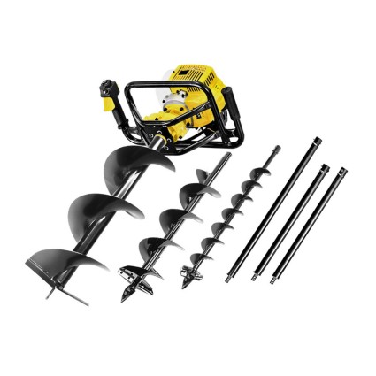 Giantz 92CC Petrol Post Hole Digger - Heavy-Duty 3m Depth Auger with 65Mn Steel, Extensions &amp; Safety Kit