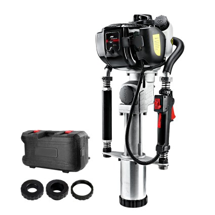 Giantz 38CC 4-Stroke Petrol Post Driver - 75mm Capacity, Vibration Absorption, Heavy-Duty Aluminium Casing, 2-Tonne Force