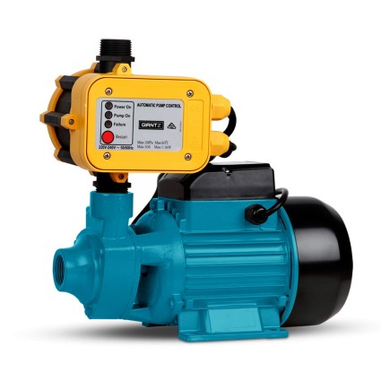 Giantz QB80 Yellow 750W Peripheral Water Pump with Brass Impeller for Garden, Irrigation, & Car Wash - Auto Controller Included