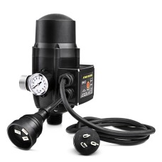 Giantz Black Adjustable Electronic Water Pump Controller, Auto Switch for Jet, Stage, Garden Pumps, IP65 Certified