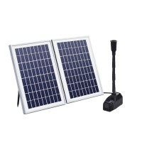 Gardeon Solar Pond Pump Kit 1600L/H with 2 x 10W Polycrystalline Panels, 6 Nozzles, 5m Cable, Aluminium Frame