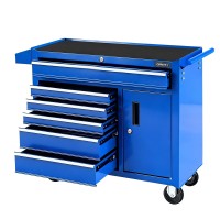 Giantz 6 Drawer Tool Chest Trolley Cabinet - Powder-Coated Steel, 100kg Capacity, Lockable Wheels, Garage Organiser
