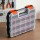 Giantz Double Sided Toolbox Organiser 34 Compartments 24 Dividers Clear Lids Heavy Duty 32x27x8cm Black Orange