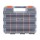 Giantz Double Sided Toolbox Organiser 34 Compartments 24 Dividers Clear Lids Heavy Duty 32x27x8cm Black Orange