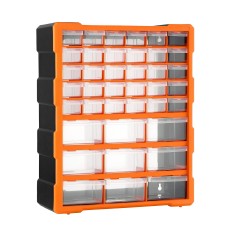 Giantz 39-Drawer Tool Storage Cabinet Anti-Drop Small Parts Organiser Wall-Mountable Stackable Black