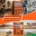 Giantz 39-Drawer Tool Organiser with Clear and Orange Bins Black Polypropylene Cabinet 39pc Storage System