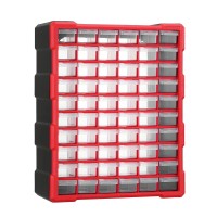 Giantz 60-Drawer Small Parts Cabinet High Visibility Orange Reinforced PP Wall Mountable Stackable Organiser