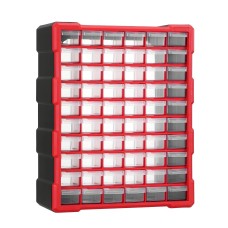Giantz 60-Drawer Small Parts Cabinet High Visibility Orange Reinforced PP Wall Mountable Stackable Organiser