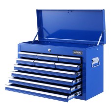 Giantz Blue 10-Drawer Steel Tool Chest - Lockable Garage Organiser with Ball Bearing Slides & Non-Slip Liners