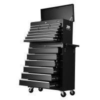 Giantz 16-Drawer Steel Tool Box Cabinet Chest Trolley with Lockable Drawers, Ball Bearing Slides & Castor Wheels