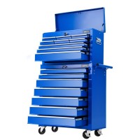 Giantz 16-Drawer Tool Chest & Trolley Cabinet, High Tensile Powder-Coated Steel, Blue, with Premium Locks & Castors