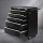 Giantz 5 Drawer Steel Tool Box Cabinet Trolley with Lockable Wheels, Ball-Bearing Slides, and Non-Slip Liners, Black