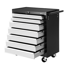 Giantz 7 Drawer Steel Tool Box Cabinet Chest Trolley with Lockable Castors, 100kg Capacity, Grey - 1 Year Warranty