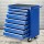Giantz 7 Drawer Steel Tool Box Cabinet Trolley, 100kg Capacity, Lockable, Non-Slip Liners, Blue, 61.5x33x72