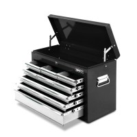 Giantz 9 Drawer Tool Box Cabinet - Durable Steel, Lockable, Non-Slip Liners, 75kg Capacity, Black & Grey Finish