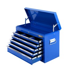 Giantz 9 Drawer Blue Tool Box Cabinet – Steel Garage Organiser with Lock, Ball-Bearing Slides & Non-Slip Liners