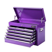 Giantz 9-Drawer Heavy Duty Tool Chest Cabinet Purple Powder-Coated Steel Lockable Ball Bearing Drawers 75kg Capacity