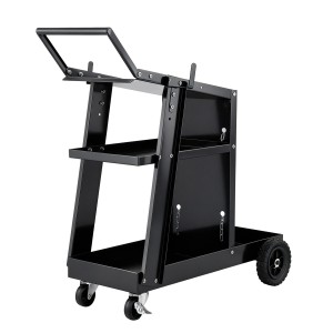 Giantz Heavy-Duty Steel Welding Trolley Cart - 100kg Capacity, Black, 81x36x70cm for MIG TIG Plasma Cutter Mobility