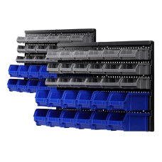 Giantz 60 Storage Bin Rack Wall Mounted Organiser | Heavy-Duty Pegboard System | Detachable Bins & Labeling Features
