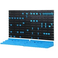 Giantz 54 Storage Bin Rack Wall Mounted Tool Organiser - Robust Blue & Black Pegboard with 50 Adjustable Toolholders