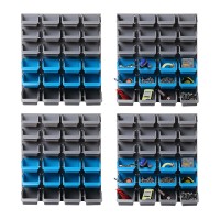 Giantz 96-Bin Wall Mounted Storage Rack | Heavy-Duty, Detachable Bins & Peg Board for Organised Garage & Tool Storage
