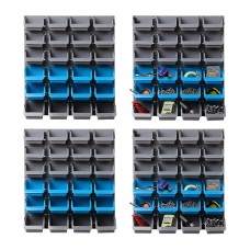 Giantz 96-Bin Wall Mounted Storage Rack | Heavy-Duty, Detachable Bins & Peg Board for Organised Garage & Tool Storage