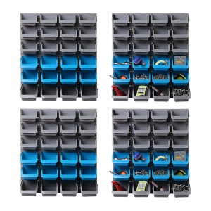 Giantz 96-Bin Wall Mounted Storage Rack | Heavy-Duty, Detachable Bins & Peg Board for Organised Garage & Tool Storage