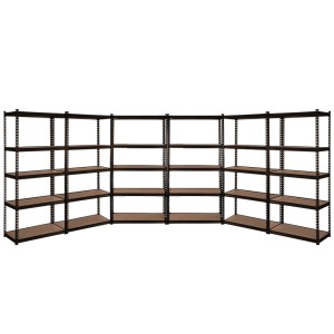 Giantz 6x1.5M Heavy-Duty Garage Shelving Rack – 750kg Capacity, Adjustable Steel Shelves, Easy Assembly, Matte Black