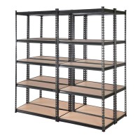 Giantz 5-Tier 4x1.8M Garage Shelving Rack - Heavy Duty 200kg/Tier, Adjustable, Boltless, Industrial Steel, Charcoal