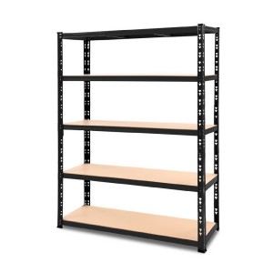 Giantz 1.8M Garage Shelving - Heavy-Duty Black Steel Rack, 5 Adjustable Shelves, 200kg Capacity/Tier, Easy Assembly