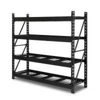 Giantz 2Mx2M Black Steel Garage Shelving Rack - 800kg Capacity, Adjustable Beams, Easy Assembly, 1-Year Warranty