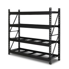 Giantz 2Mx2M Black Steel Garage Shelving Rack - 800kg Capacity, Adjustable Beams, Easy Assembly, 1-Year Warranty