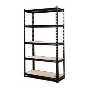 Giantz 1.5M Heavy-Duty Black Steel Garage Shelving Rack with Adjustable Beams, 750kg Capacity, Easy Assembly