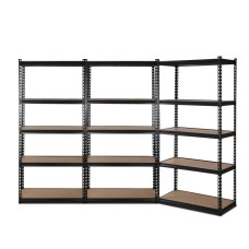 Giantz 3x1.5M Heavy-Duty Steel Shelving Rack – Adjustable, Anti-Rust, 750kg Capacity, Easy Assembly, Matte Black