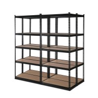 Giantz 4x1.5M Garage Shelving Rack – Heavy-Duty Steel, Adjustable Beams, 750kg Capacity, Matte Black, Easy Assembly